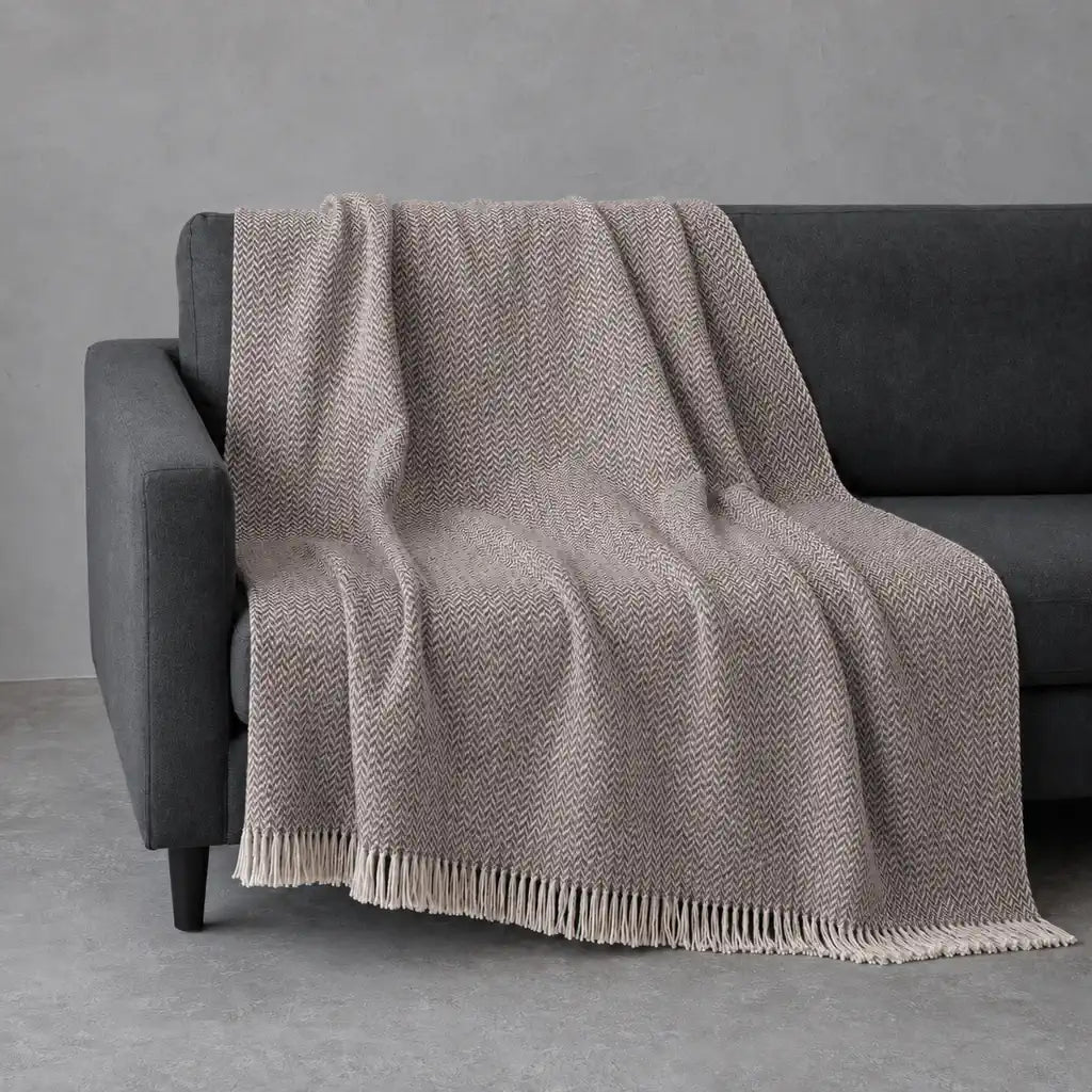 Aura Cotton Throw in Stone #Colour_Stone