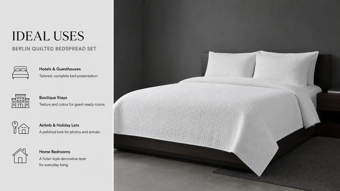 Ideal uses for Berlin Quilted Bedspread Set