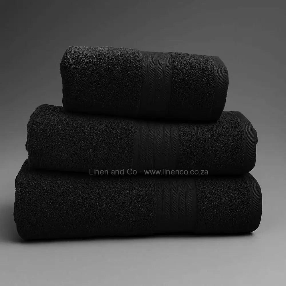 Black bath towels - quality hospitality bath linen by Linen and Co