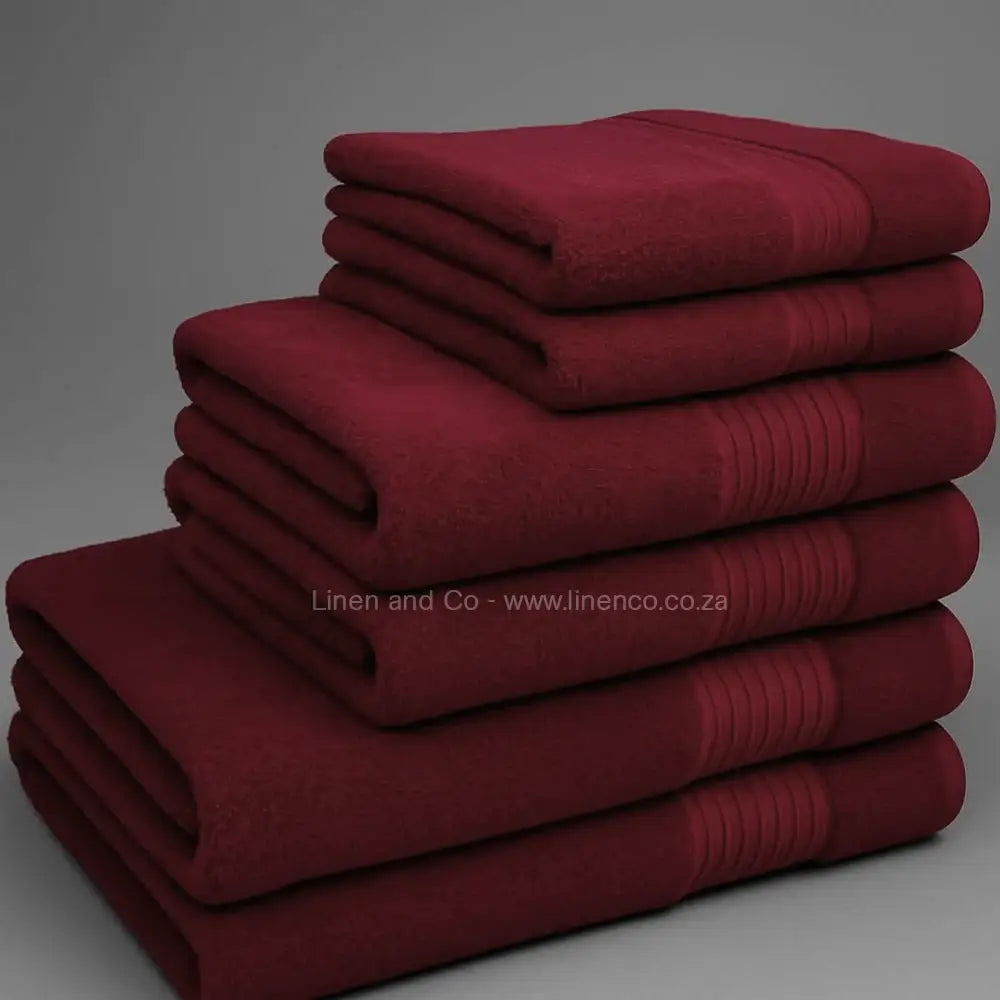 Burgundy bath towels - luxury hospitality bath linen by Linen and Co
