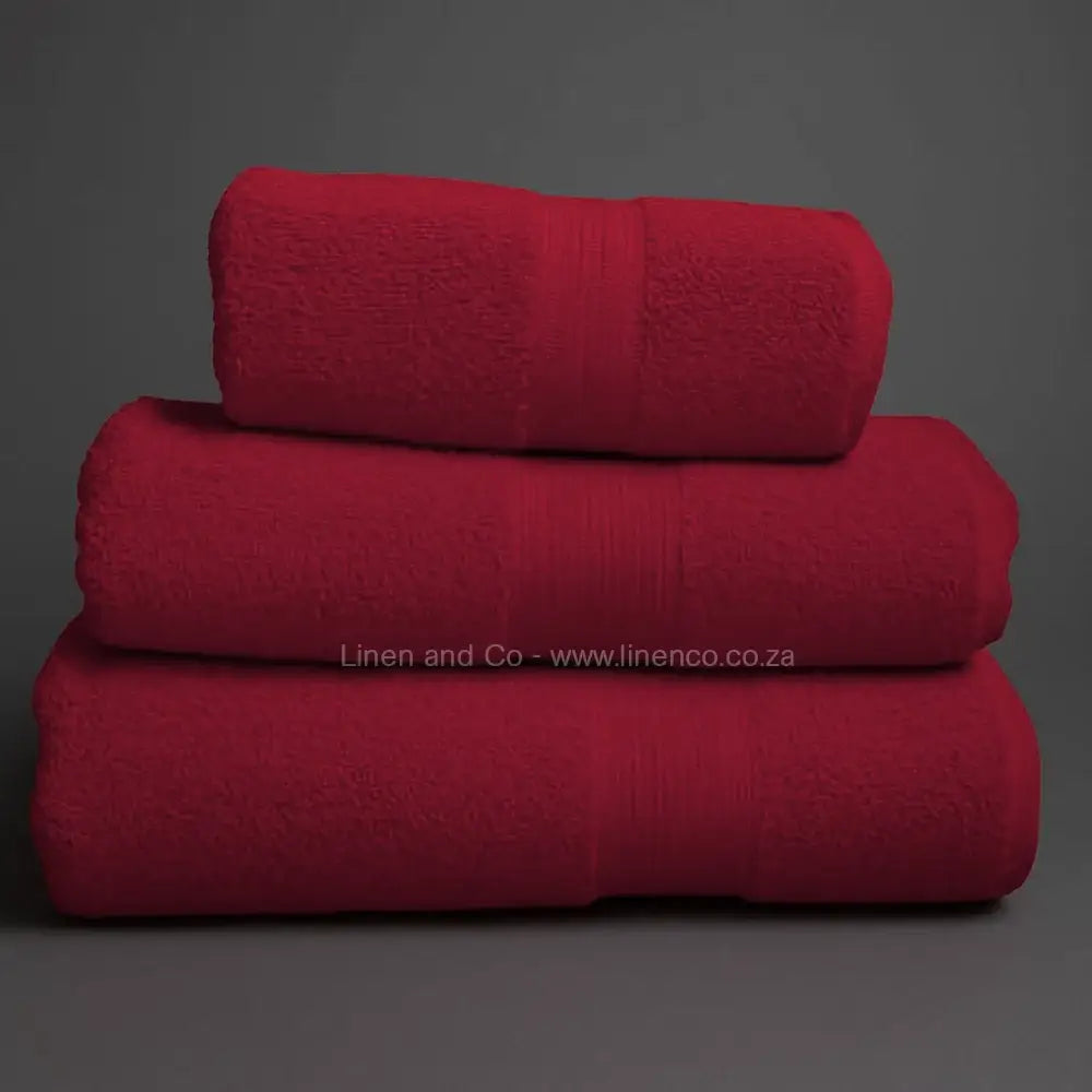 Burgundy bath towels - quality hospitality bath linen by Linen and Co