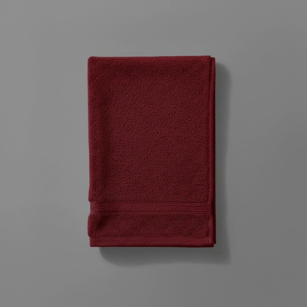Linen and Co burgundy Bristol Big and Soft guest towel for luxury hospitality and residential bathrooms in South Africa