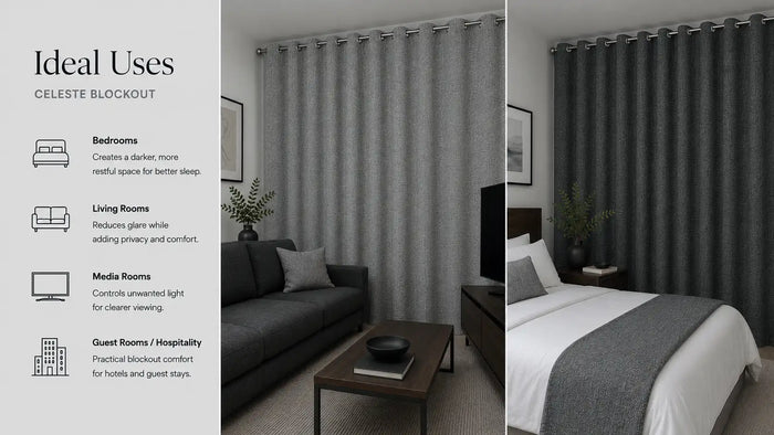 Ideal uses for Celeste Blockout Ready-Made Eyelet Curtain
