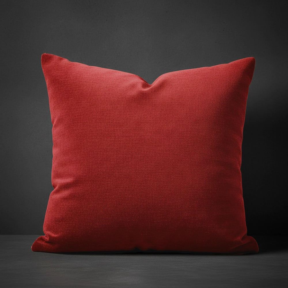 Red chenille scatter cushion by Linen and Co - luxury hospitality bedding