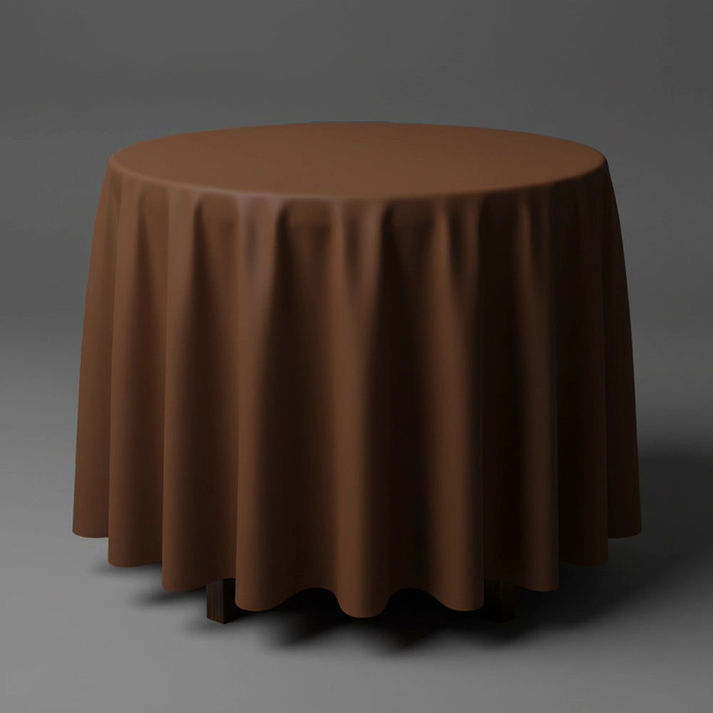 Chocolate Brown round table cloth by Linen and Co - premium hospitality table linen