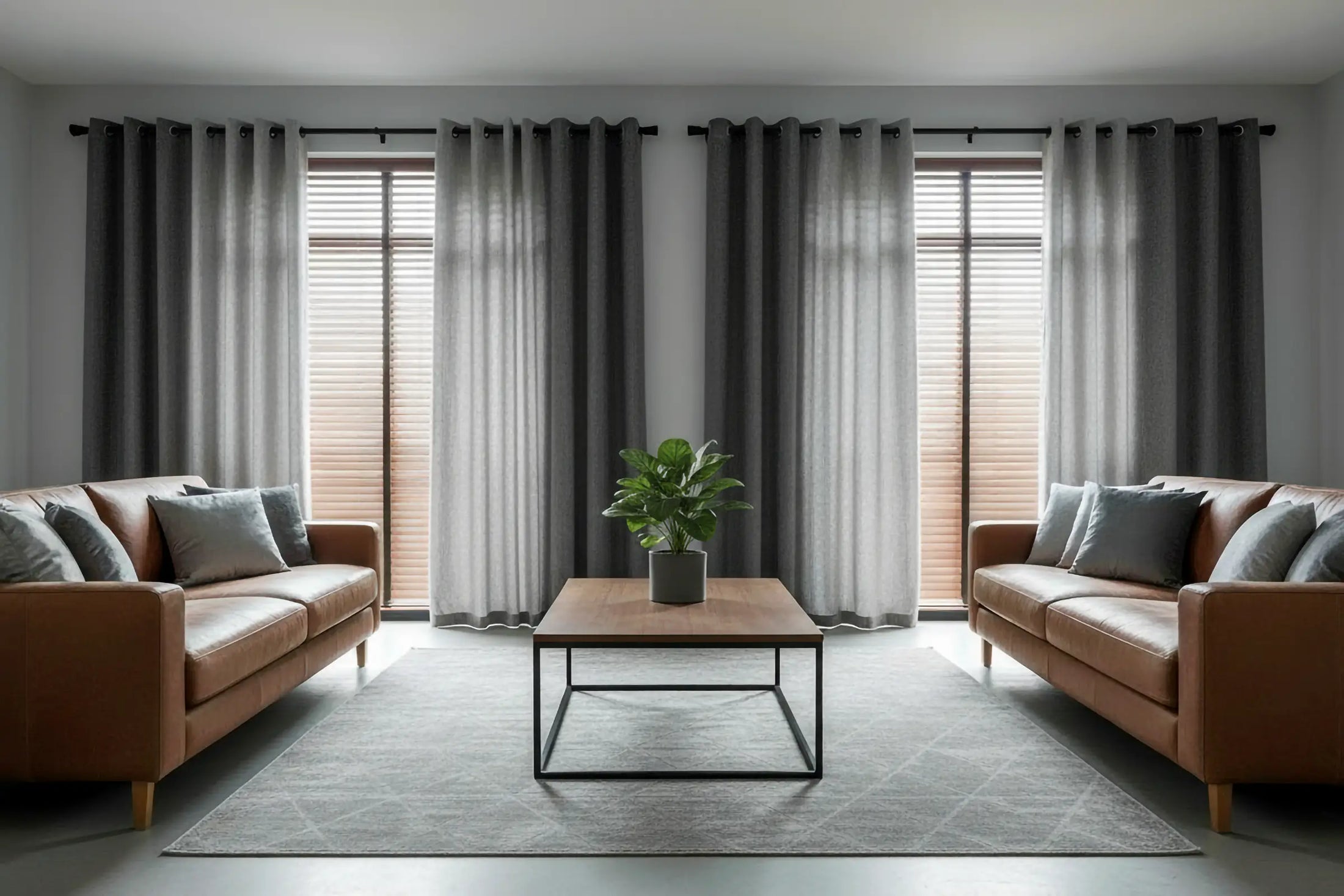 Linen and Co curtains and blinds in a finished room