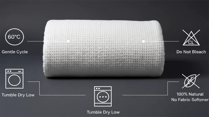 Care notes imagery for Cotton Cellular Blanket