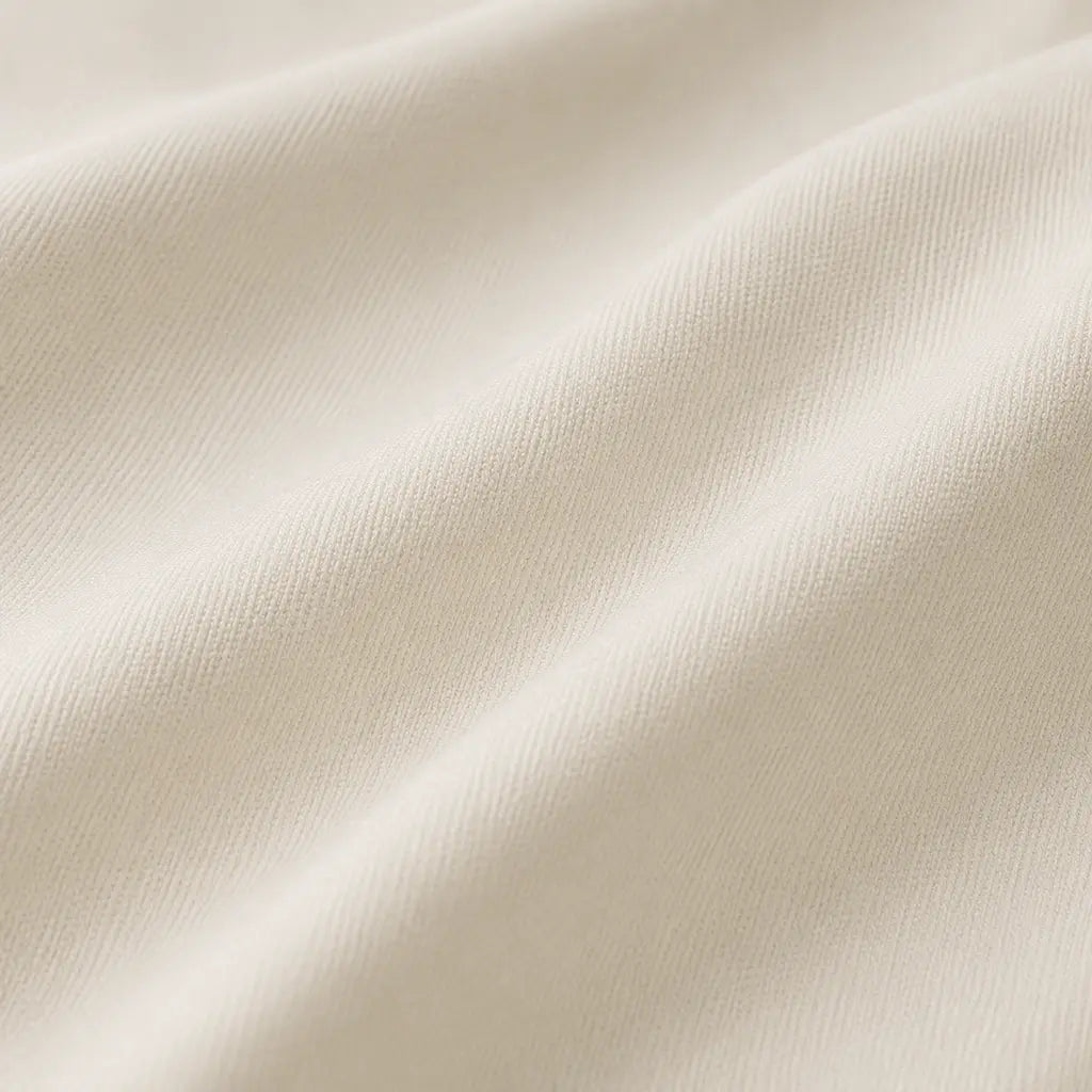 Cream Cotton Percale 200TC Fitted Sheets fabric texture close up - Linen and Co