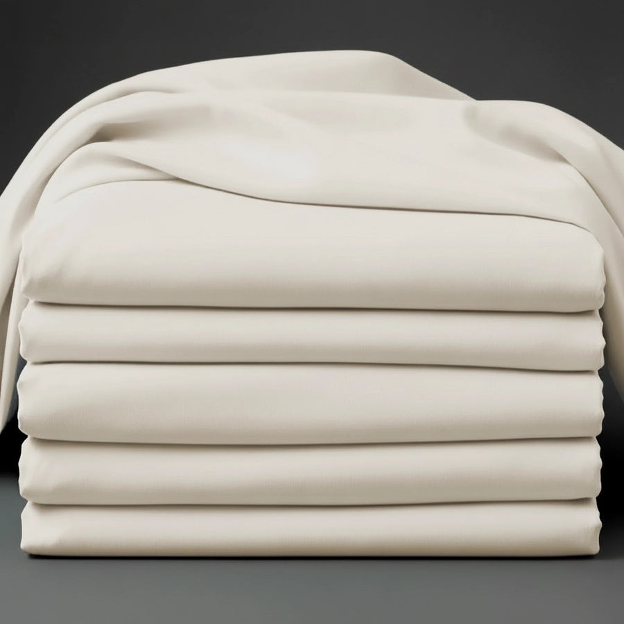 Cream percale 200TC folded bed linen  – Linen and Co
