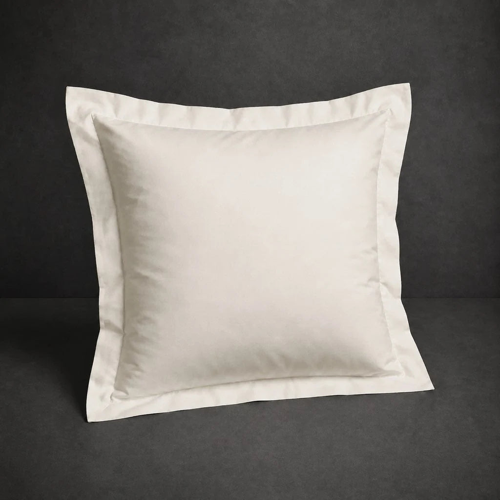 Ivory Cream Oxford Pillow Case, Continental, plain with no satin stitch - Linen and Co