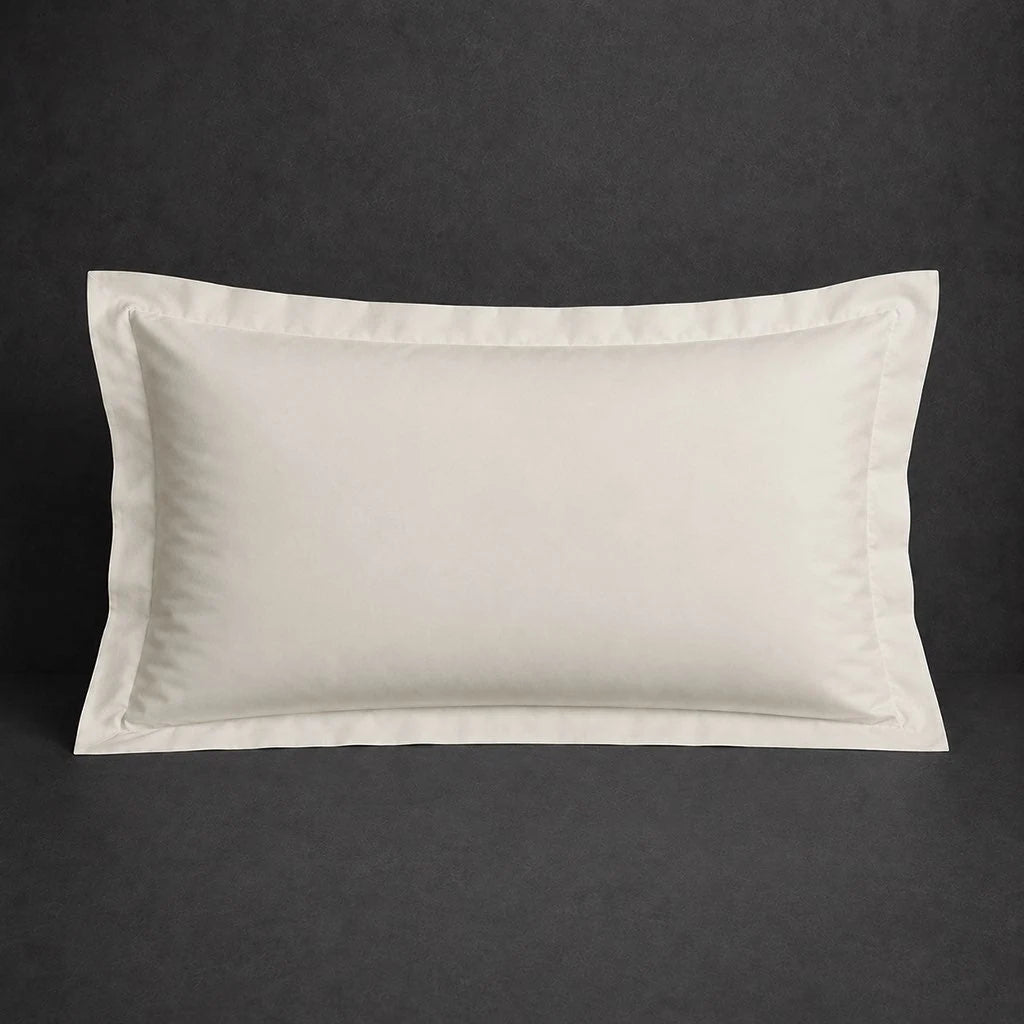 Ivory Cream Oxford Pillow Case, Standard and King, plain with no satin stitch - Linen and Co