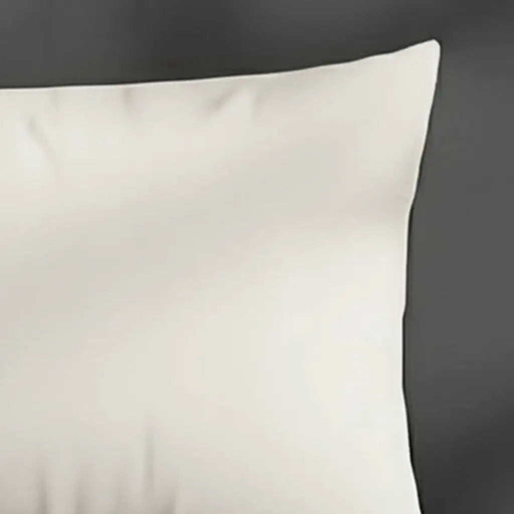 Ivory Cream Plain Pillow Case with a plain no satin stitch finished edge - border close-up - Linen and Co