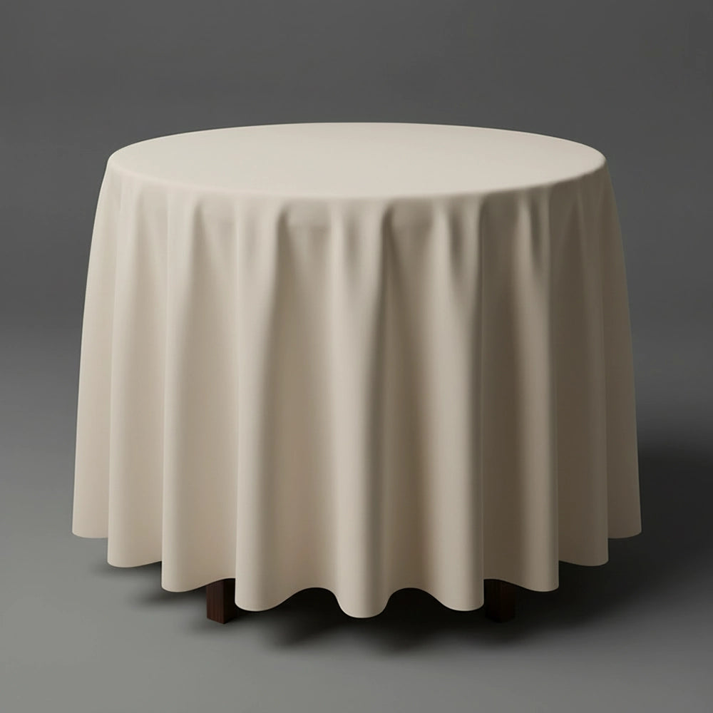 Cream round table cloth by Linen and Co - premium hospitality 