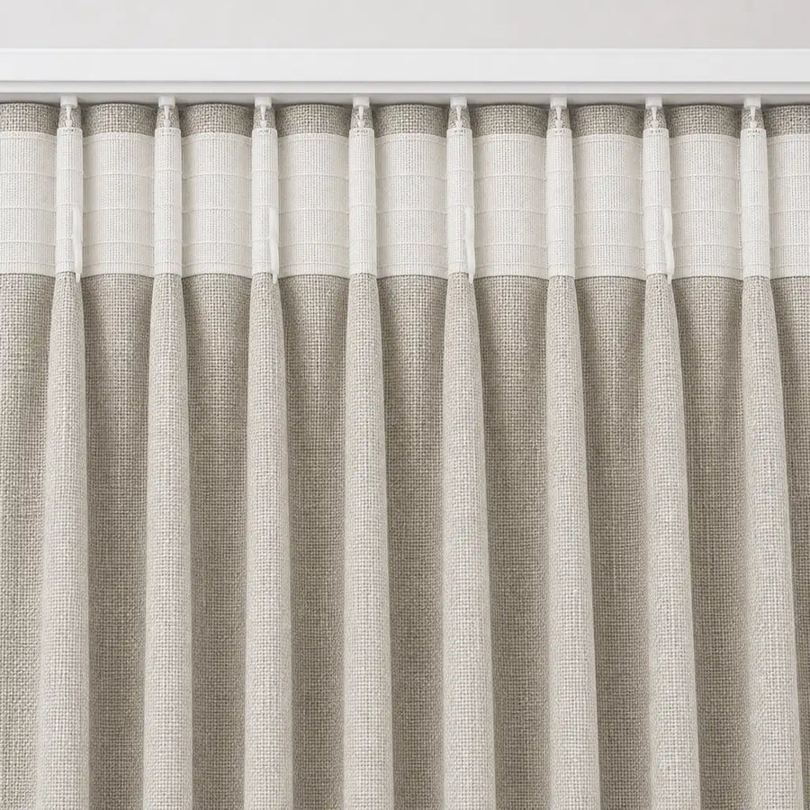 Taped heading detail for Daloa Blockout Ready-Made Taped Curtain