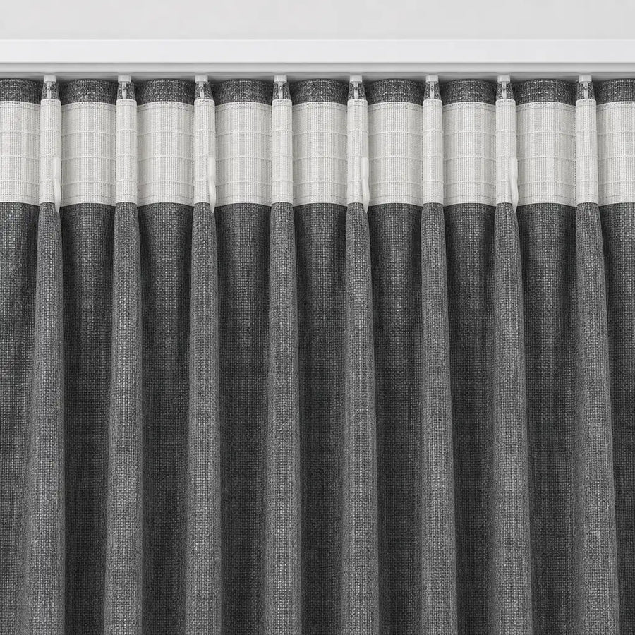 Taped heading detail for Daloa Blockout Ready-Made Eyelet Curtain