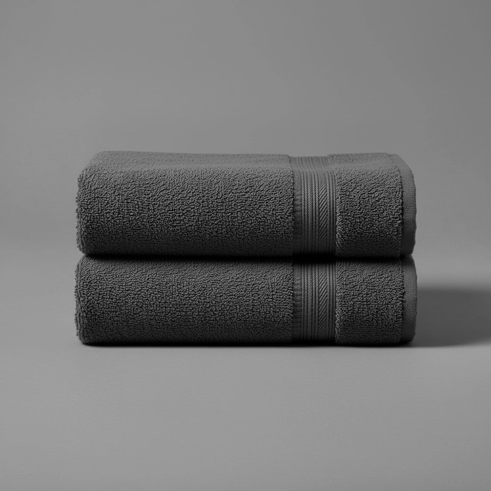 Dark Grey Bristol Big and Soft bath towels by Linen and Co - luxury hospitality face towel