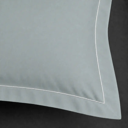 Oxford One Row Satin Stitch - Duck Egg Polycotton 200TC Flat Sheet - Linen and Co
