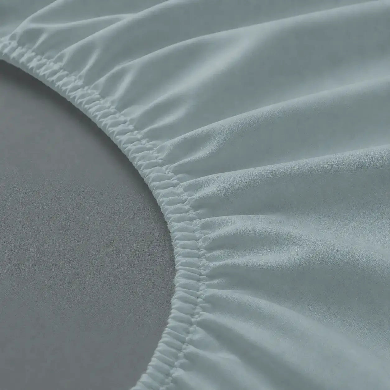 Duck Egg Polycotton Percale 200TC Fitted Sheets elastic edge detail - Linen and Co