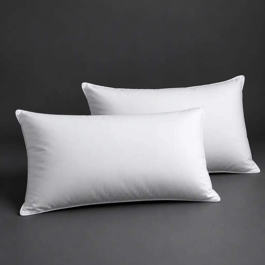 Duck Feather Pillow twin pack with two supportive white pillow inners
