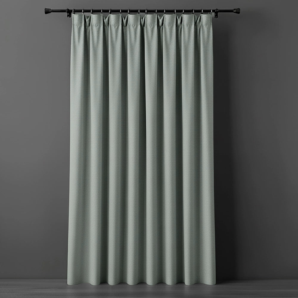 Duck egg taped woven blockout curtain by Linen and Co - premium hospitality curtains