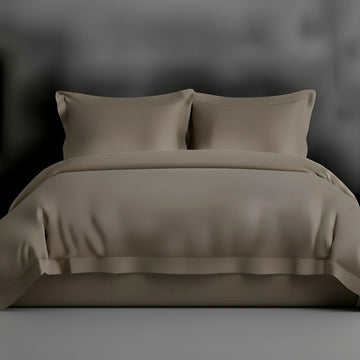 Stone Oxford duvet cover with no satin stitch - Linen and Co