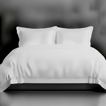 White Oxford duvet cover with no satin stitch - Linen and Co
