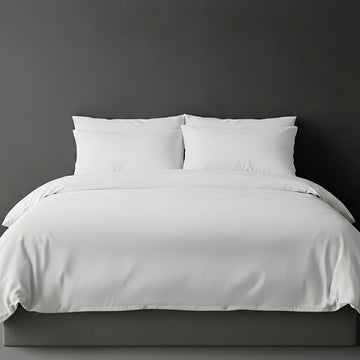 White duvet cover with no satin stitch - Linen and Co