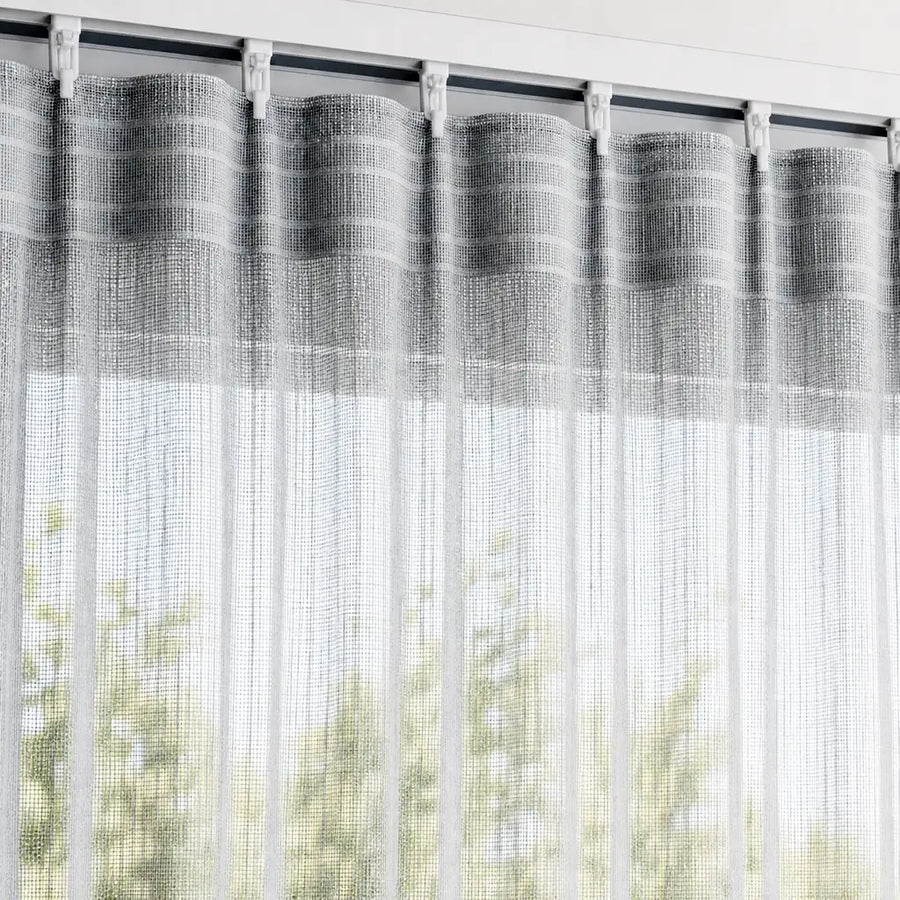 Taped heading detail for Ella Sheer Ready-Made Eyelet Curtain