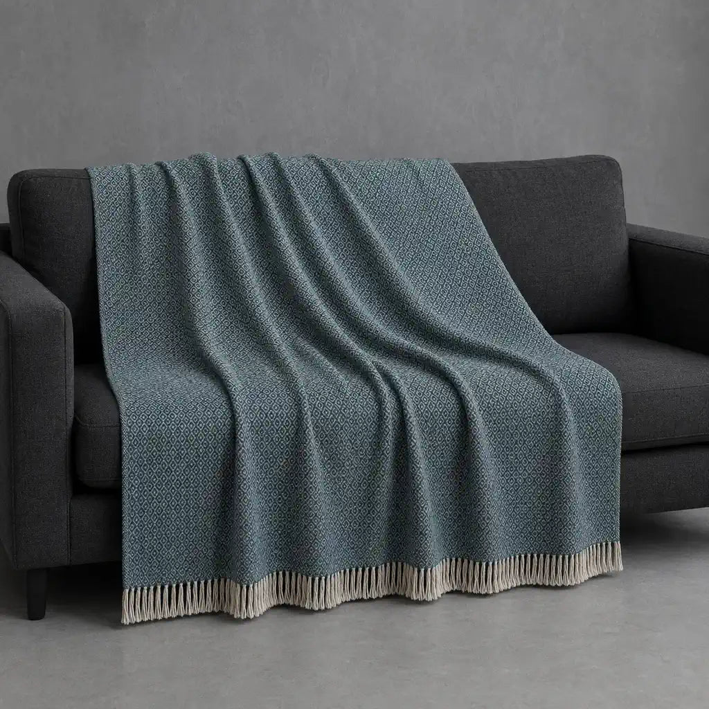 Elvira Cotton Throw in Teal #Colour_Teal