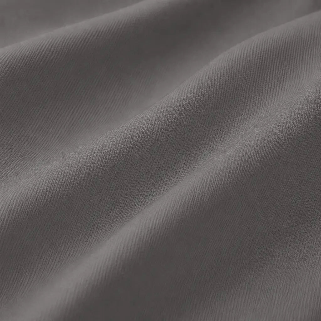 Grey Cotton Percale 200TC Fitted Sheets fabric texture close up - Linen and Co