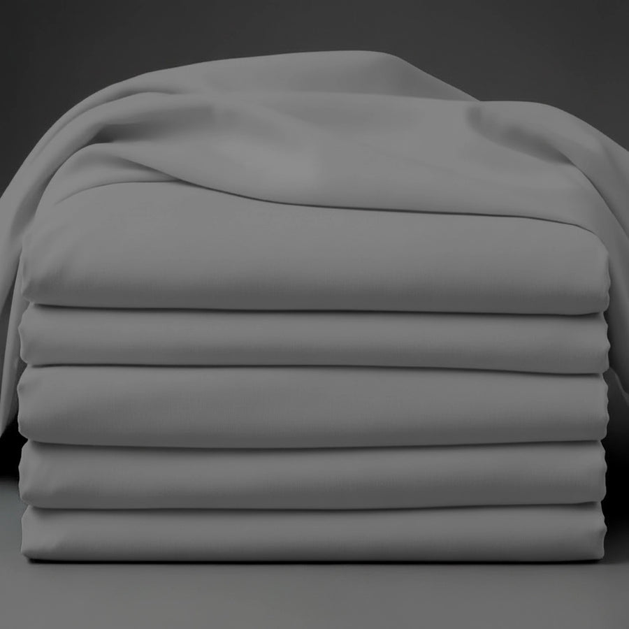 Grey percale 200TC folded bed linen  – Linen and Co