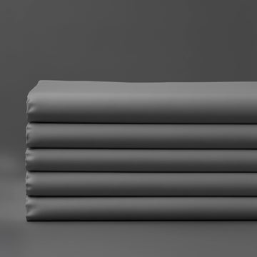 Grey flat sheet with no satin stitch - Linen and Co