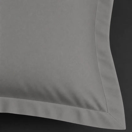 Oxford (No Satin Stitch) - Grey Cotton 200TC Duvet Cover Set - Linen and Co