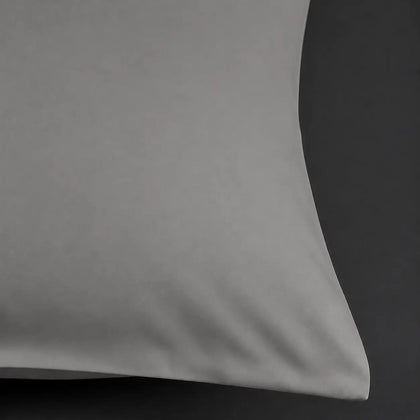 Plain (No Satin Stitch) - Grey Cotton 200TC Duvet Cover Set - Linen and Co