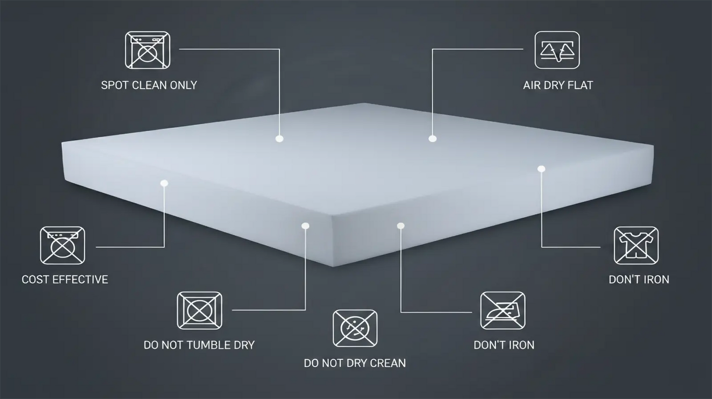 Care guide for High Density Foam Mattress Convertor and Topper