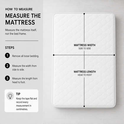 Measure the mattress width and length