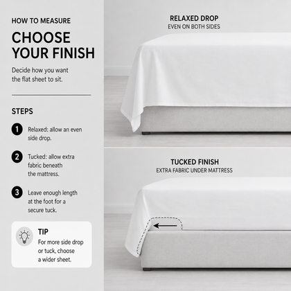 Choose a relaxed or tucked finish