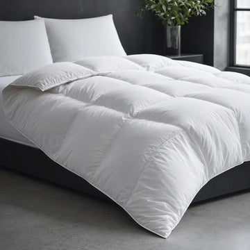 Hungarian Goose Down Duvet Inner on a modern charcoal bed
