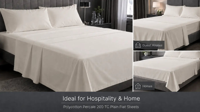 Ideal uses for Cream Polycotton 200TC Flat Sheet