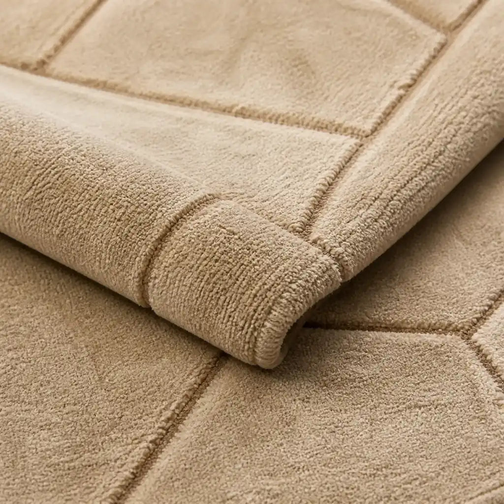 Isfahan rug in Camel - close-up detail - Linen and Co#Colour_Camel