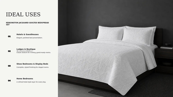 Ideal uses for Kensington Jacquard Quilted Bedspread Set