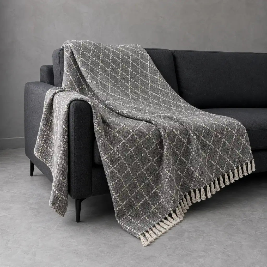 Lana Cotton Throw in Grey #Colour_Grey