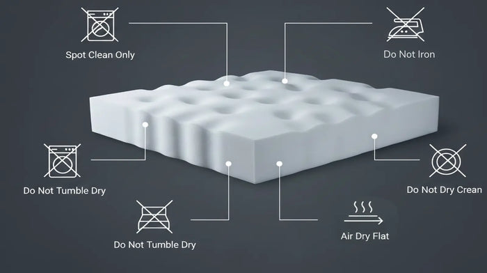 Care notes imagery for Latex Mattress Convertor and Topper