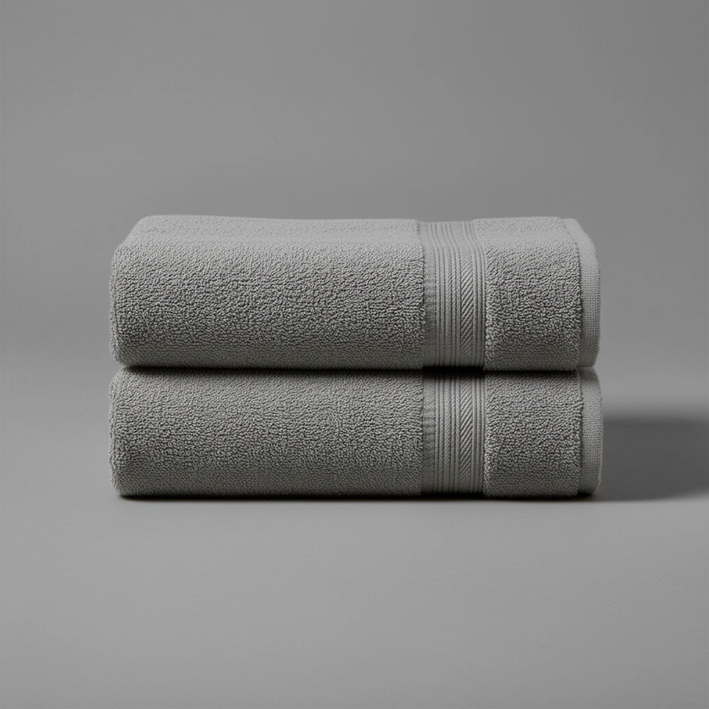 Light Grey Bristol Big and Soft bath towels by Linen and Co - luxury hospitality face towel