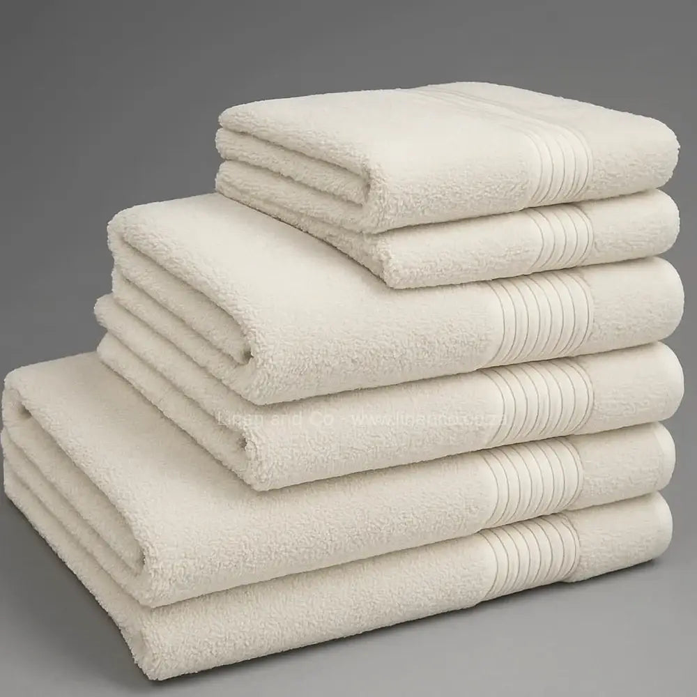 Cream bath towels - luxury hospitality bath linen by Linen and Co