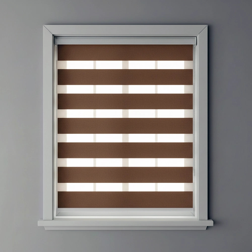 Mahogany zebra blind by Linen and Co - premium hospitality window blinds