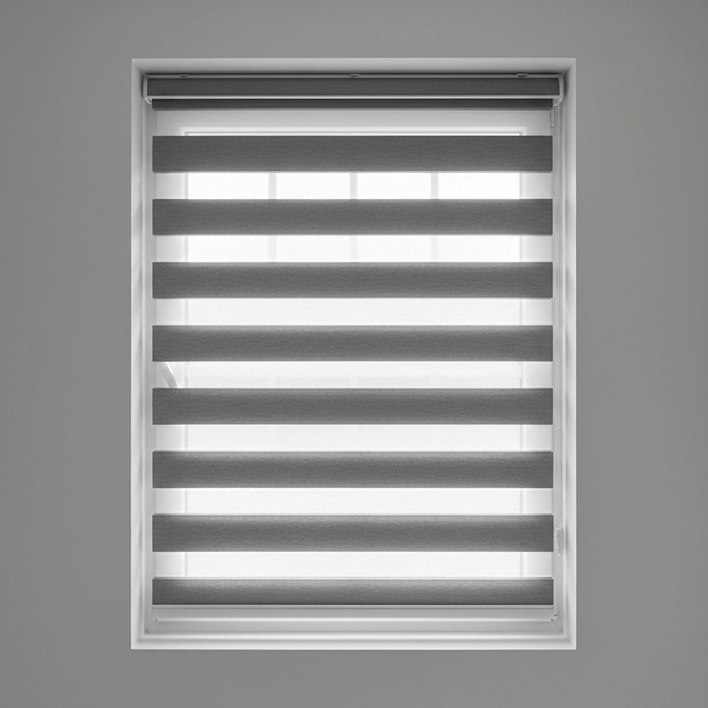 Metallic stone zebra blind by Linen and Co - premium hospitality window blinds