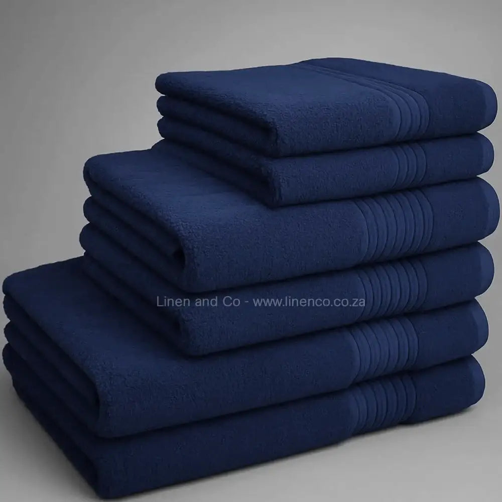 Navy Blue bath towels - luxury hospitality bath linen by Linen and Co