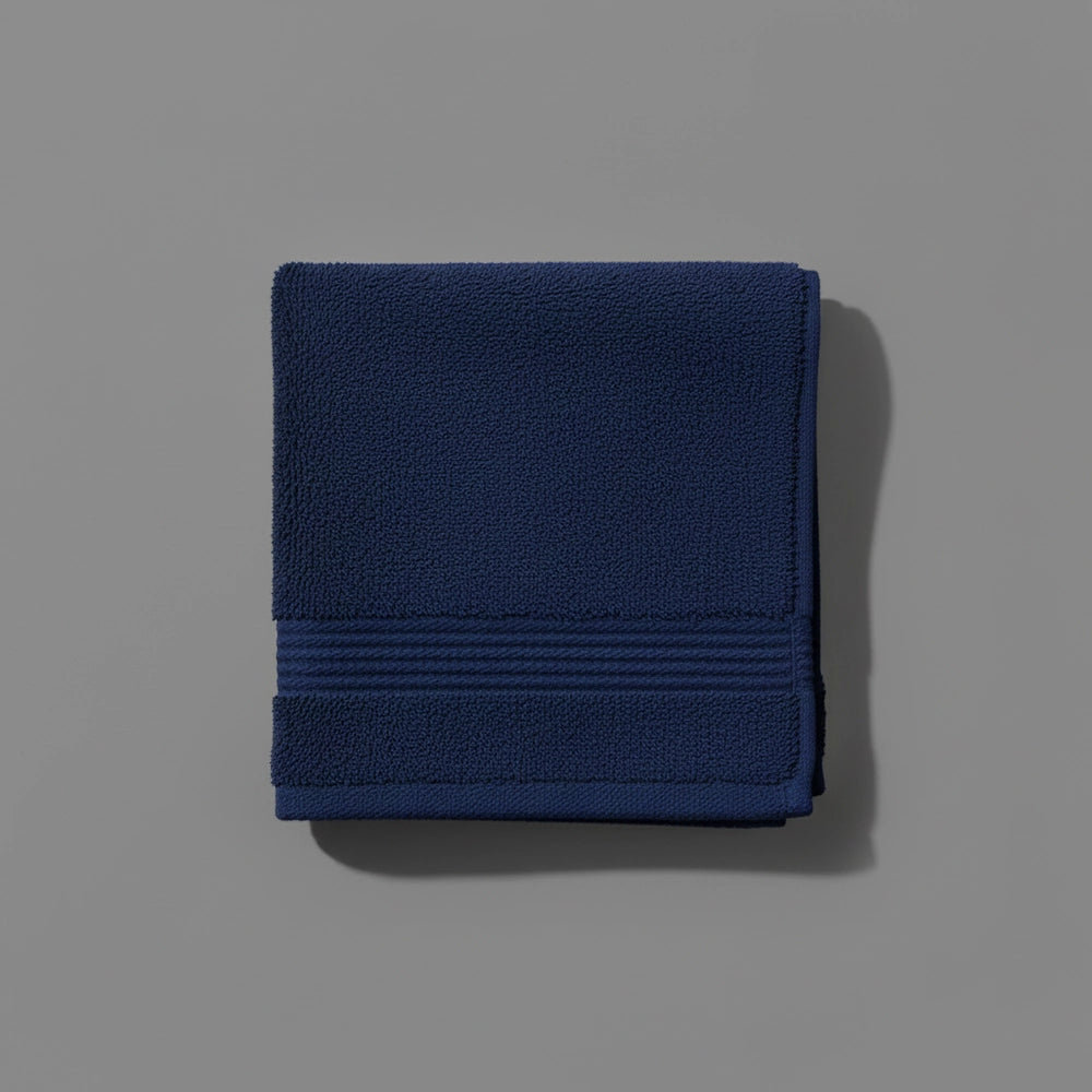 Navy Blue Bristol Big and Soft face cloth by Linen and Co - luxury hospitality face towel