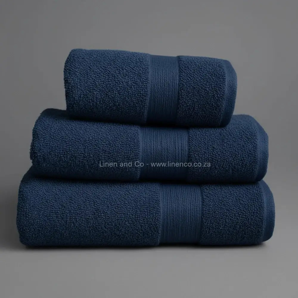 Navy Simon Baker bath towel by Linen and Co - hospitality towel
